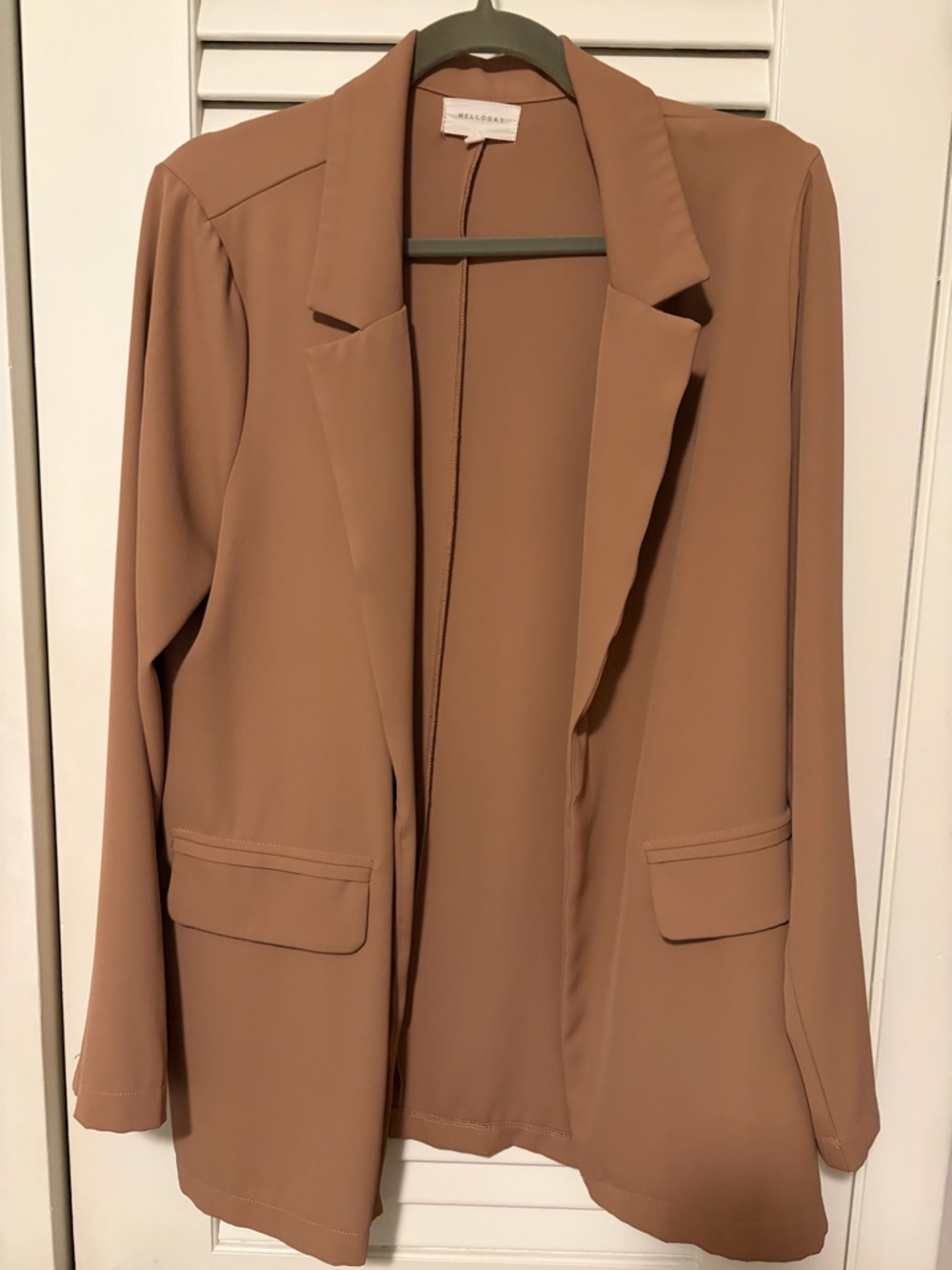 Melloday Open Front Blazer Jacket - Camel